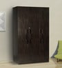 Poena 3 Door Wardrobe in Wenge Finish with Lock