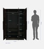Poena 3 Door Wardrobe in Wenge Finish with Lock