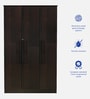 Poena 3 Door Wardrobe in Wenge Finish with Lock
