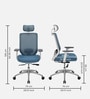 Poise Pro Office Chair In White And Blue Colour