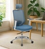 Poise Pro Office Chair In White And Blue Colour