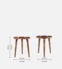 Poitiers Mango Wood End Table In Tubbaq Finish With Clear Glass Top