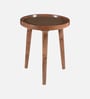Poitiers Mango Wood End Table In Tubbaq Finish With Clear Glass Top