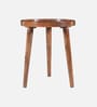 Poitiers Mango Wood End Table In Tubbaq Finish With Clear Glass Top