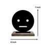 Poker Face Emoji Black Mango Wood & Iron Showpiece