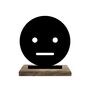 Poker Face Emoji Black Mango Wood & Iron Showpiece