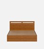 Polaris Solid Wood King Size Bed In Midas Gold Colour With Box Storage