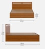 Polaris Solid Wood King Size Bed In Midas Gold Colour With Box Storage