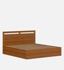 Polaris Solid Wood King Size Bed In Midas Gold Colour With Box Storage