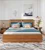 Polaris Solid Wood King Size Bed In Midas Gold Colour With Box Storage