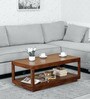 Pole Sheesham Wood Coffee Table In Provincial Teak Finish