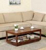 Pole Sheesham Wood Coffee Table In Provincial Teak Finish