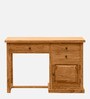 Polis Sheesham Wood Study Table In Rustic Teak Finish
