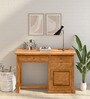 Polis Sheesham Wood Study Table In Rustic Teak Finish