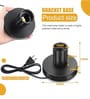 Polished Metal Desktop Lamp Base, E27 Screw Bulb Holder, 17 Meter Cord with On/Off Switch, Black