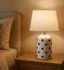 Polka Dot Ceramic Table Lamp-White