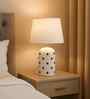 Polka Dot Ceramic Table Lamp-White