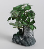 Fabric Green Bonsai Ceramic Pot Artificial Plant