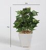Fabric Green Bonsai With Ceramic Pot Artificial Plant