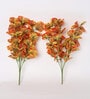 Fabric Orange Begonia Set Of 2 Artificial Plants