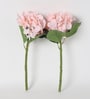 Pink Fabric Artificial Attractive Hydrangea Flower Bunch Set of 2