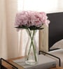 Purple Fabric Artificial Attractive Hydrangea Flower Bunch Set of 2