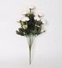 White Fabric Artificial Exclusive Peony Flower Bunch