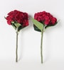 Red Fabric Attractive Hydrangea Bunch Artificial Flowers
