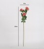 Orange Fabric Artificial Peony Flower Bunch Set of 2