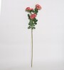 Orange Fabric Artificial Peony Flower Bunch Set of 2