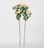 Peach Fabric Artificial Peony Flower Bunch Set of 2