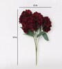 Maroon Polyester Exclusive Hydrangea Bunch Artificial Flowers