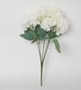 White Polyester Exclusive Hydrangea Bunch Artificial Flowers