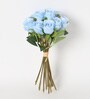 Blue Fabric Light Exquisite Rose Bunch Artificial Flowers