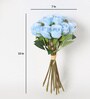 Blue Fabric Light Exquisite Rose Bunch Artificial Flowers