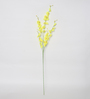 Yellow Fabric Artificial Orchid Flower Sticks Set of 5