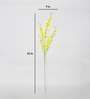 Yellow Fabric Artificial Orchid Flower Sticks Set of 5