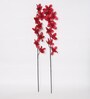 Red Polyester Glittering Forsythia Artificial Flowers