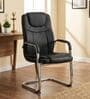 Polo High Back Leatherette Cantilever Chair In Black Finish