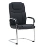 Polo High Back Leatherette Cantilever Chair In Black Finish