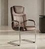 Polo High Back Leatherette Visitor Chair In Brown Finish