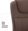 Polo High Back Leatherette Visitor Chair In Brown Finish
