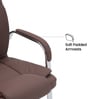 Polo High Back Leatherette Visitor Chair In Brown Finish