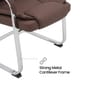 Polo High Back Leatherette Visitor Chair In Brown Finish