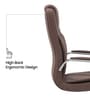 Polo High Back Leatherette Visitor Chair In Brown Finish