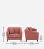 Polon Fabric 1 Seater Sofa in Salmon Pink Color