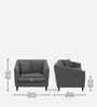 Polon Fabric 1 Seater Sofa In Stone Grey Color