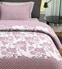 Purple Floral TC 180 Polycotton Bedcover With 2 Pillow Covers