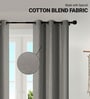 Dark Beige Polycotton Blackout Solid Curtains 7 Feet Long Set of 2
