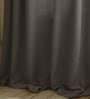 Dark Beige Polycotton Blackout Solid Curtains 7 Feet Long Set of 2